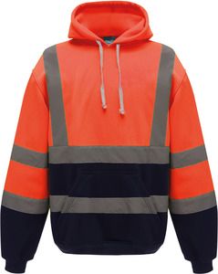 Yoko YHVK05 - Hi-Vis pullover hoodie Hi Vis Orange/Navy