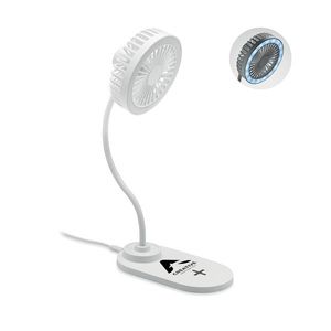 GiftRetail MO6810 - VIENTO Desktop charger fan with light White