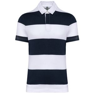 Kariban K286 - Unisex short-sleeved striped polo shirt Navy / White Stripes