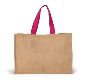 Kimood KI0743 - XL shopping bag Natural / Fuchsia