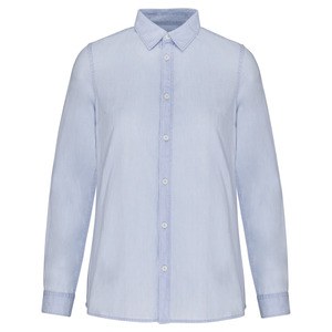 Kariban KNS501 - Ladies’ faded shirt in cotton twill Bleached Indigo