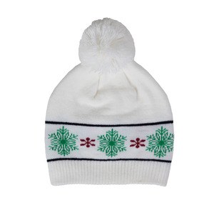 K-up KP558 - Beanie with Christmas patterns Off White