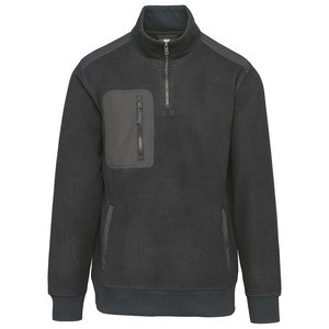 WK. Designed To Work WK905 - Unisex eco-friendly fleece with zipped neck Dark Grey