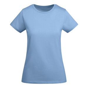 Roly CA6699 - BREDA WOMAN Fitted short-sleeve t-shirt for women in OCS certified organic cotton Sky Blue