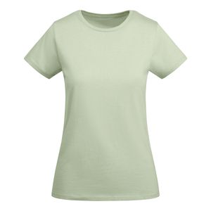 Roly CA6699 - BREDA WOMAN Fitted short-sleeve t-shirt for women in OCS certified organic cotton MIST GREEN