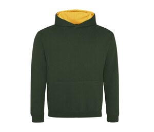 AWDIS JH03J - Children's sweatshirt with contrasting hood Forest Green/ Gold