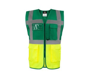 KORNTEX KX226 - COMFORT EXECUTIVE VEST HAMBURG Paramedic Green/ Yellow