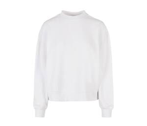 BUILD YOUR BRAND BY212 - LADIES OVERSIZED CREWNECK White