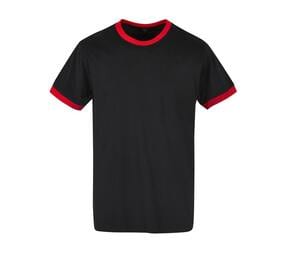 BUILD YOUR BRAND BYB022 - RINGER TEE Black / City Red