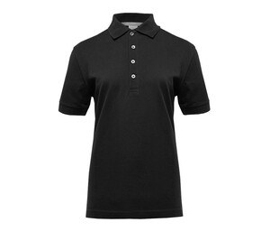 BLACK&MATCH BM101 - Ladies' contrasting button poloshirt Black / Silver