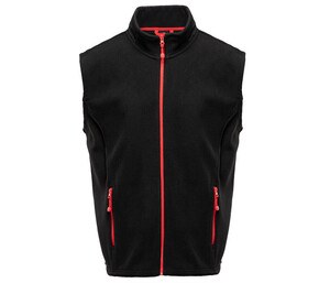 BLACK&MATCH BM500 - Contrasted polar fleece bodywarmer Black / Red