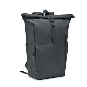 GiftRetail MO2051 - VALLEY ROLLPACK 300D RPET rolltop backpack Black