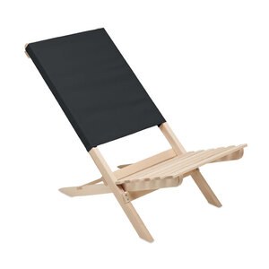 GiftRetail MO6996 - MARINERO Foldable wooden beach chair Black