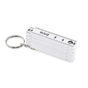 GiftRetail MO2238 - FUSTER Carpenters ruler key ring 50cm White
