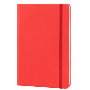 EgotierPro 30083 - A5 PU Cover Notebook with Elastic Band LUXE Red