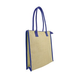 EgotierPro 37042 - Jute Cooler with Long Cotton Handles INDIGENE