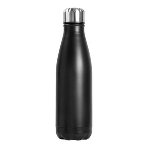 EgotierPro 50072 - 304 Stainless Steel Double-Wall Bottle 500ml SEVEN Black
