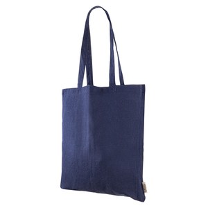 EgotierPro 50648 - 100% Recycled Cotton Long Handle Bag TELL Blue