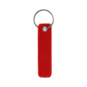 EgotierPro 50700 - Polyester Elongated Textile Keychain SILBÓN Red