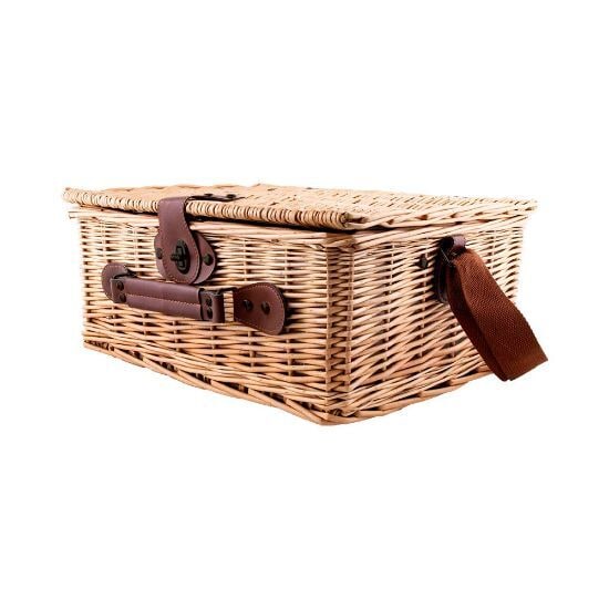 EgotierPro 52042 - Wicker Picnic Basket Set for 2 DURIAN