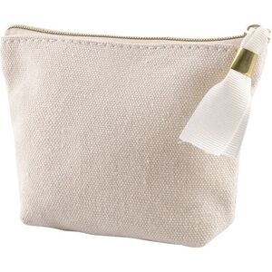 EgotierPro 53023 - Recycled Cotton Purse with Gold Tab ARGENT White