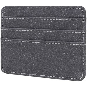 EgotierPro 53017 - Recycled Leather Three-Pocket Card Holder Black