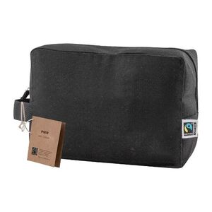 EgotierPro 53546 - Black Fairtrade Cotton Toilet Bag PIER Black