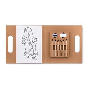 GiftRetail MO9544 - FOLDER2 GO Colouring set with 6 pencils