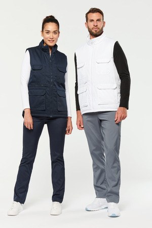 WK. Designed To Work WK607 - Unisex padded multi-pocket polycotton vest