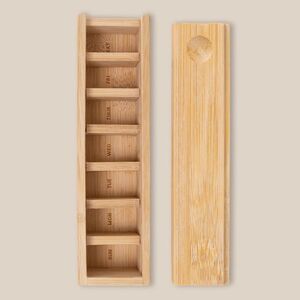 EgotierPro 52041 - Bamboo Pill Box with 7 Compartments VIRON