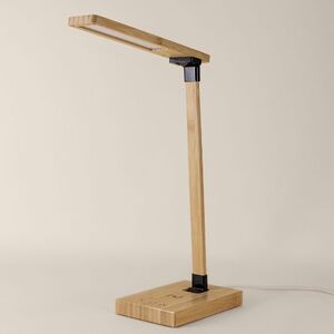 EgotierPro 52511 - Bamboo 2-in-1 Foldable Lamp with Charger DENALI